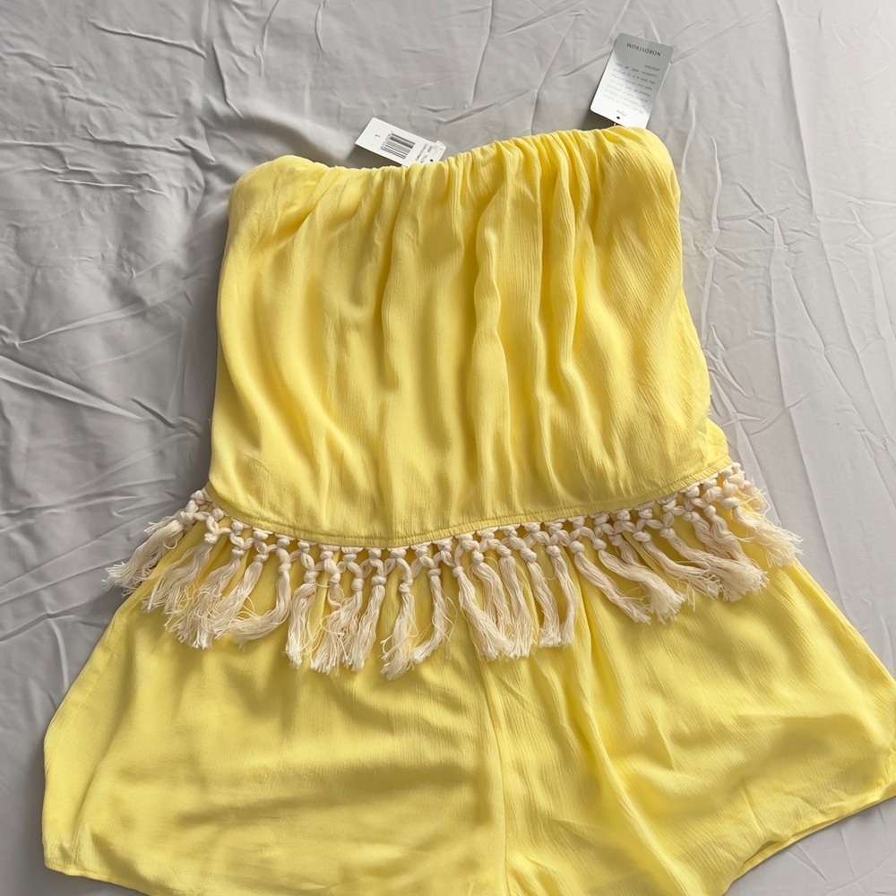 The Vanity Room Yellow Swim Cover-Up Romper